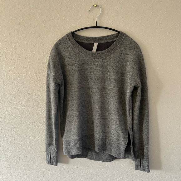 Athleta Coaster Luxe Sweatshirt Black Heather - Picture 1 of 4